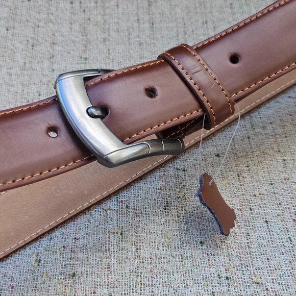 Handmade Men Waistband Genuine Leather Brown Pin Buckle Belt Size 42 inches NWT - Picture 8 of 10